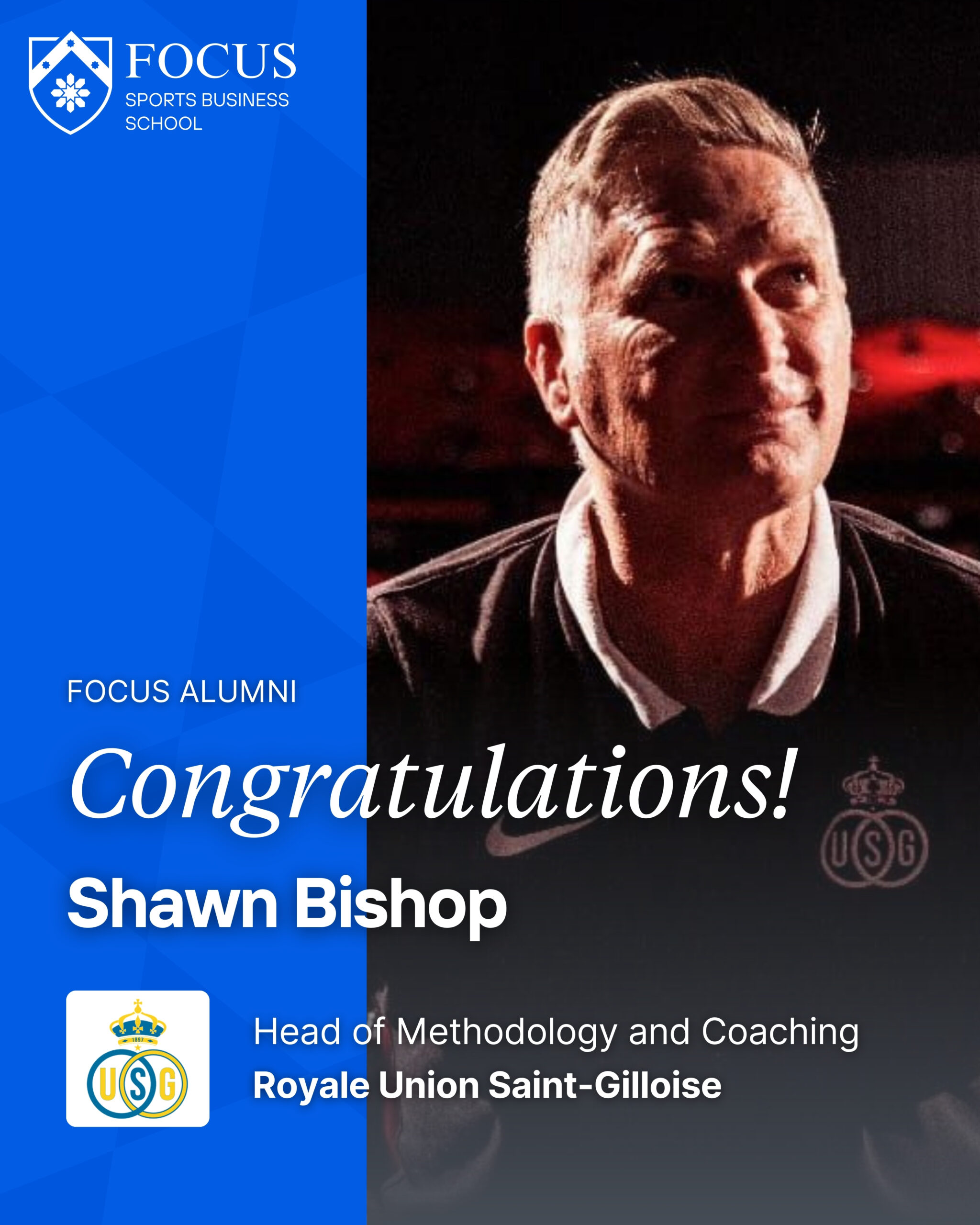 FOCUS Sports Business School_Shawn Bishop_Head of Methodology and Coaching Royale Union Saint-Gilloise