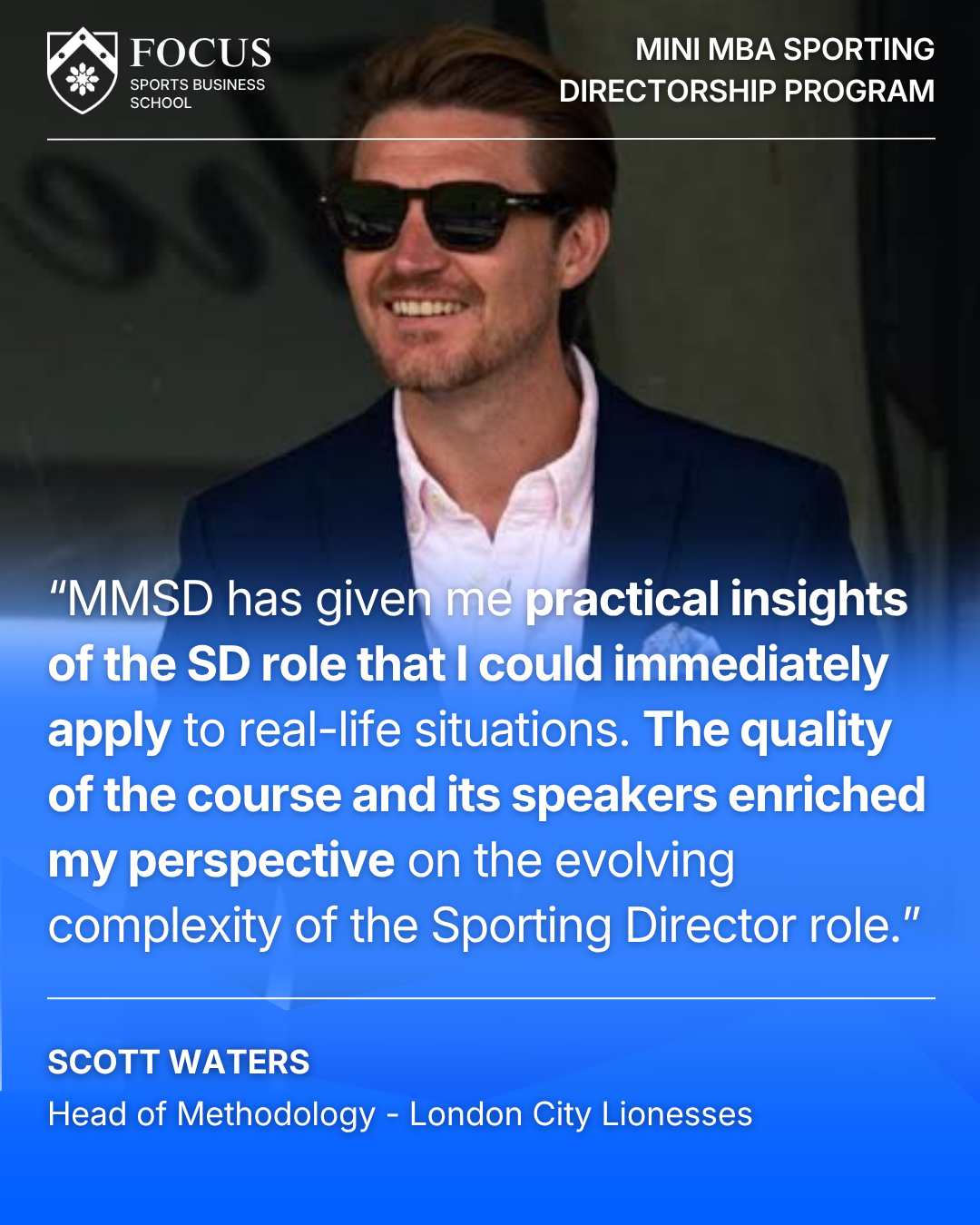 Scott Waters Head of Methodology - London City Lionesses