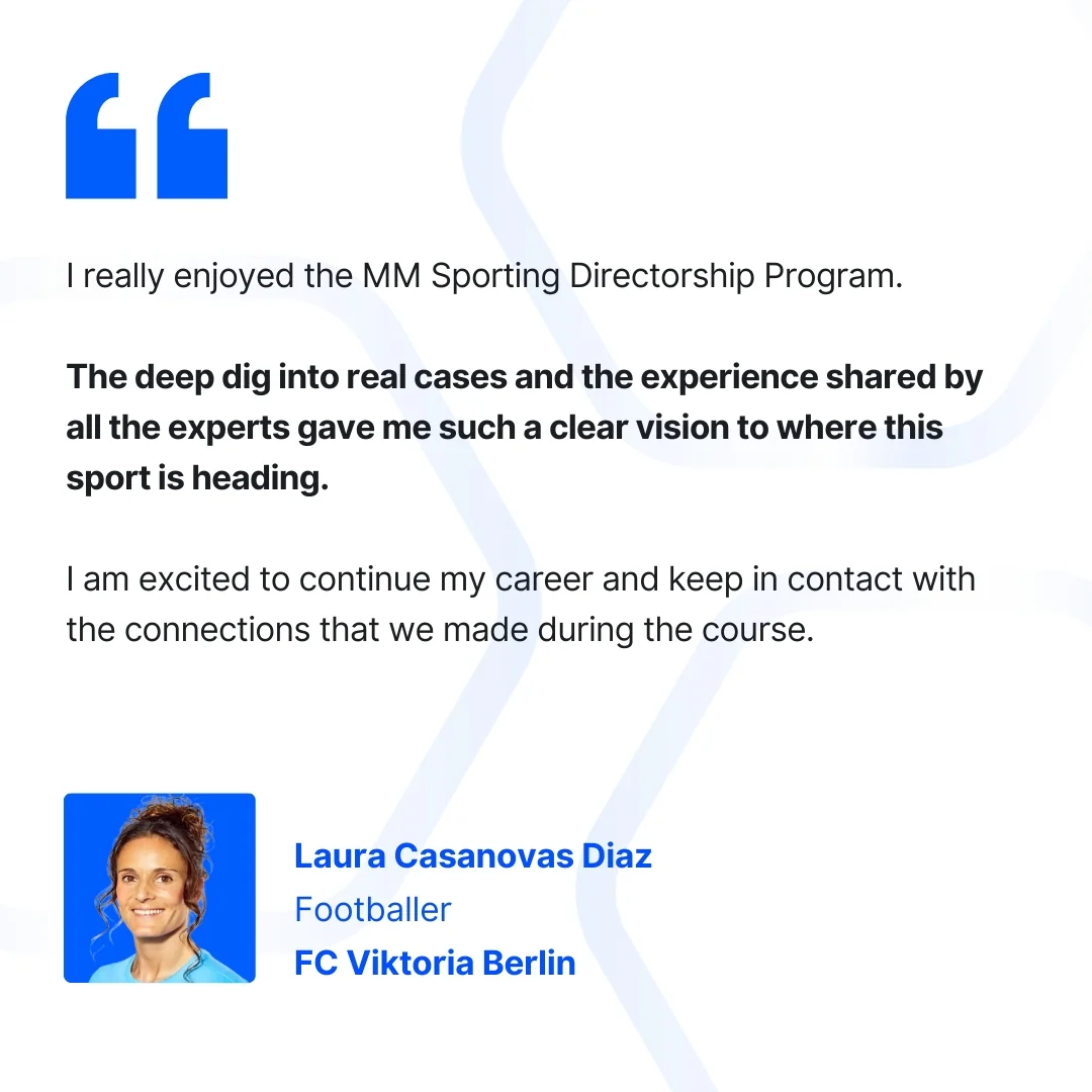 Laura Casanovas Diaz Footballer FC Viktoria Berlin-Testimonial-Mini MBA Sporting Directorship