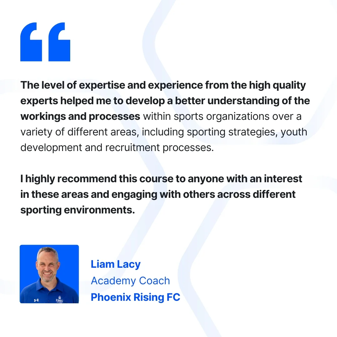 Liam Lacy Academy Coach Phoenix Rising FC-Mini MBA Sporting Directorship