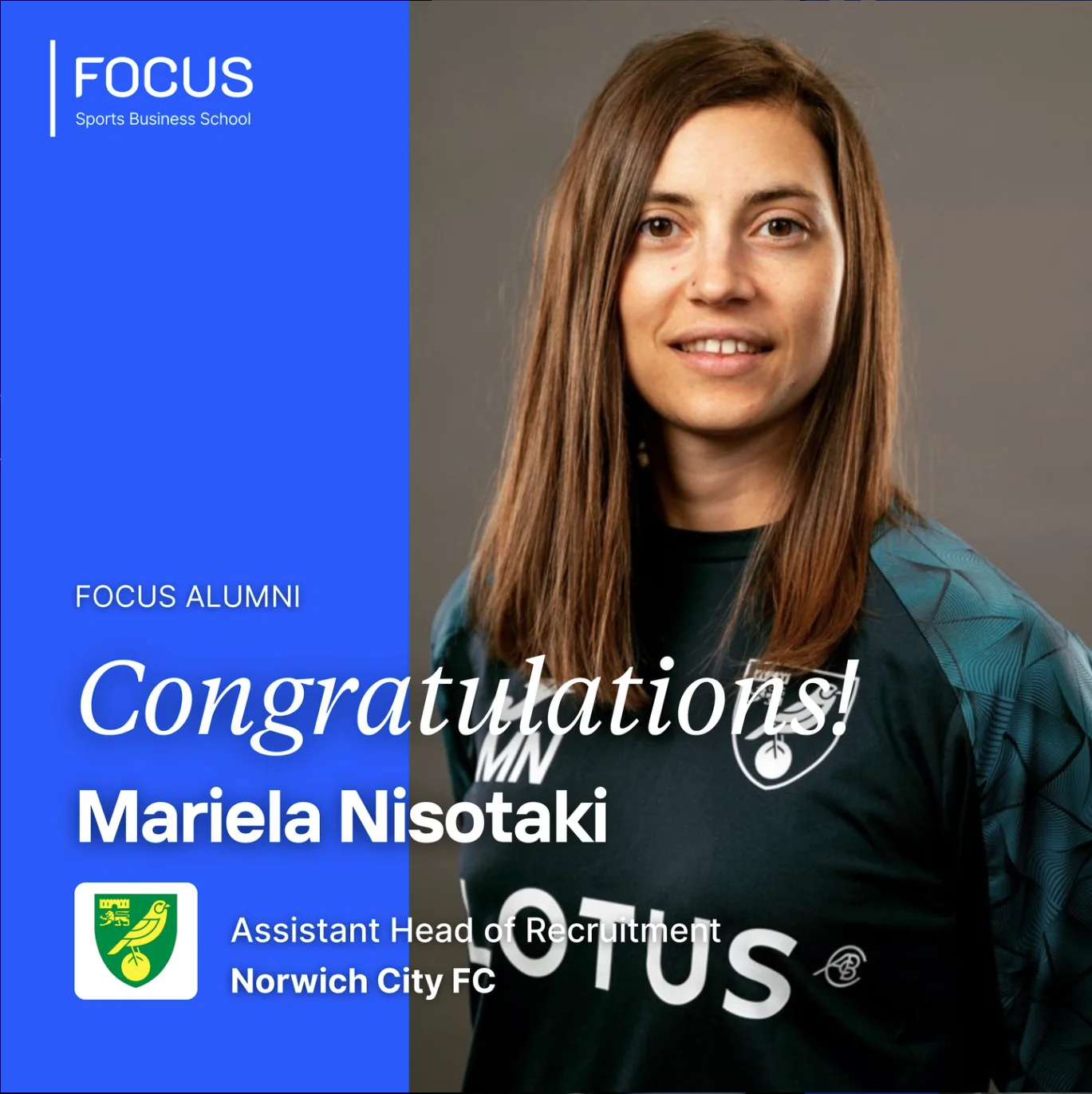 Assistant Head of Recruitment at @norwichcityfc. Mariela has joined our Sporting Directorship MM and Focus MBA programs