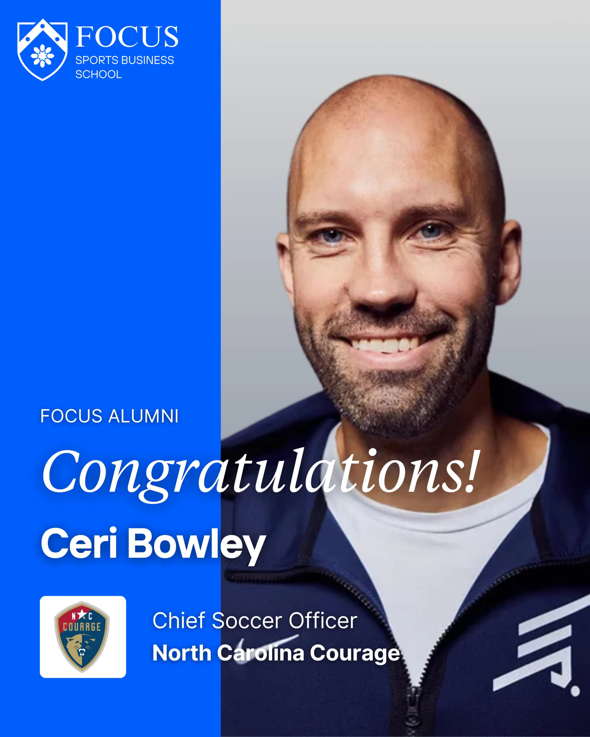 FOCUS Sports Business School_Ceri Bowley_Chief Soccer Officer North Carolina Courage