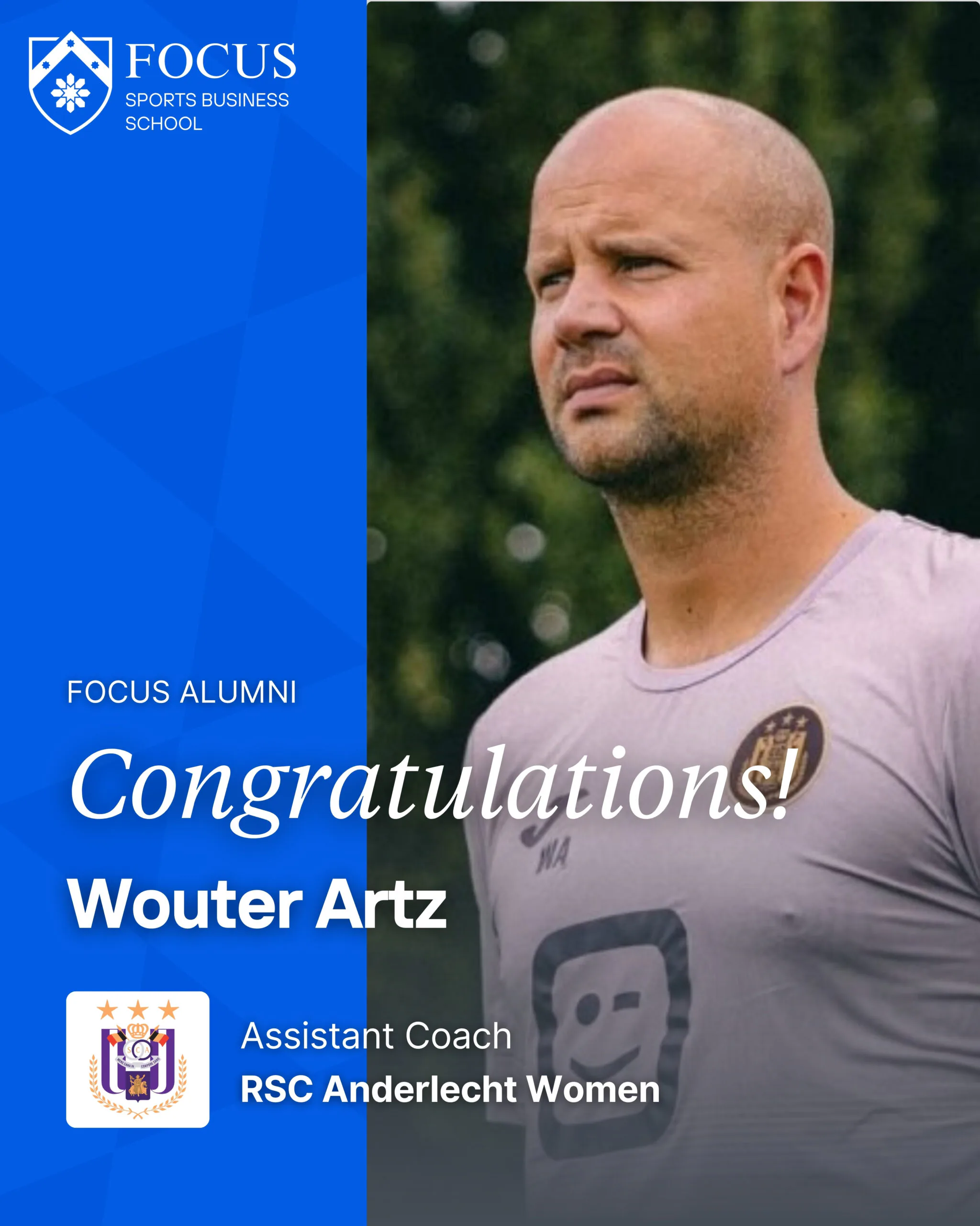 FOCUS Sports Business School_Wouter Artz Assistant Coach RSC Anderlecht Women